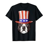bandiera americana patriottica di boston terrier 4 luglio usa maglietta