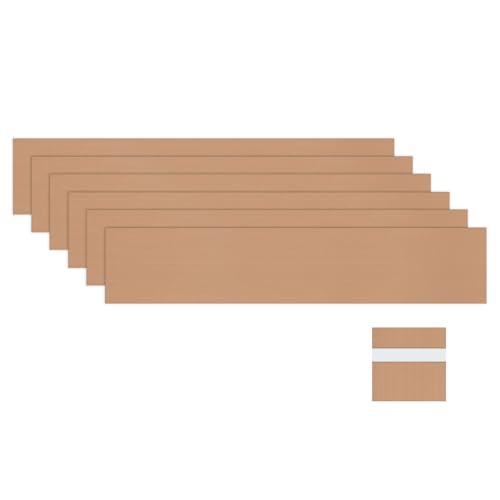 Image of M METERXITY 6-Pack Engraving Blank Materials Double Color 10x2 Inch, 1.3mm Thick ABS Plastic Sheet Yard Signs Name Plate for Door /Office /Home /Conference /Hotel /DIY Carving[Brown /White]