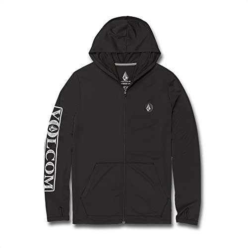 Volcom Men's Rally Hooded UPF 50+ Long Sleeve Rashguard Black