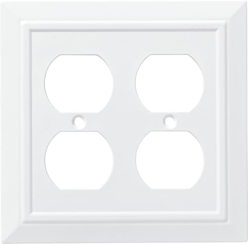 Franklin Brass Classic Architecture (1-Pack) Outlet Covers Pure White 1-Gang Wall Plate Single Duplex Switch Plates Electrical Guard W35242-PW-C