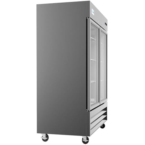 Pemberly Row 2-Door LED Stainless Steel Reach-in Refrigerator Cooler in Silver - Additional View