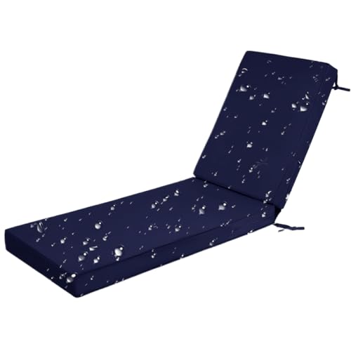 Cojín reclinable resistente al agua para exteriores, cómodo cojín de repuesto para jardín y patio, 203 x 66 x 3 cm, cojines para máxima relajación