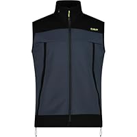 CMP - Gilet da uomo con cappuccio fisso in softshell accoppiato, Titanio, 52