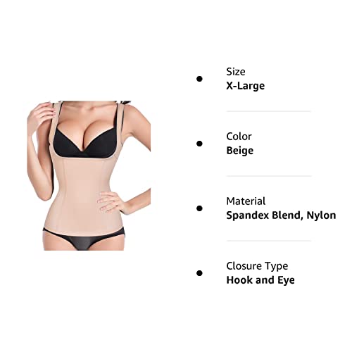 Gotoly Women's Waist Cincher Tummy Control Shapewear Compression Vest Invisible Body Shaper Beige #TOP6