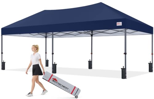 Image of MASTERCANOPY 10x20 Durable Pop Up Canopy Tent with Roller Bag, Navy Blue