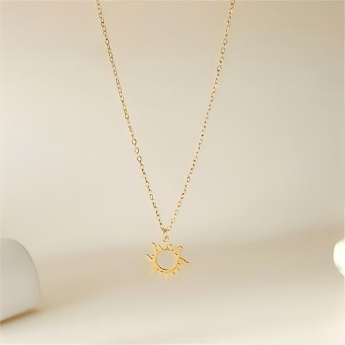 Magical Sun Pendant, Long Hair Princess Necklace, Sunflower Pendant, Solar Necklace for women, Solar Pendant Necklace, Gold Solar Necklaces for Women 5