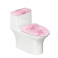 Generic Cherry Blossom Toilet Lid Cover and Toilet Tank Cover for Women Stretchable 2 Piece Toilet Cover Fits Most Standard Round Elongated Toilet Easy to Install