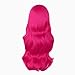 MapofBeauty 24 Inch/60 cm Charming Synthetic Long Wavy Side Bangs Women Party Anime Cosplay Wig (Hot Pink)