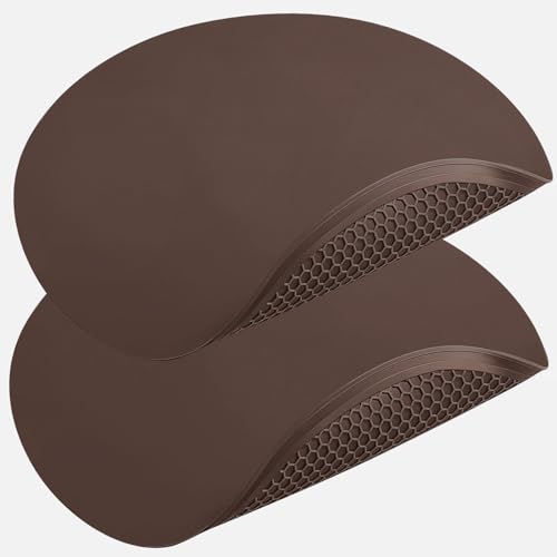Image of Brown Silicone Microwave Mat 12 inch Extra Large Multi-Use Microwave Mat Heat Resistant Silicone Trivet Mat Pot Holders Hot Pads for Kitchen, Silicone Cover Pad for Microwave Oven Hot Pot Pans, 2Pack