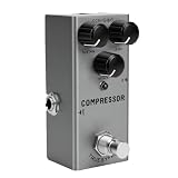 LiebeWH Pedal de Compressor de Guitarra Com 3 Botões, Modo Duplo True Bypass
