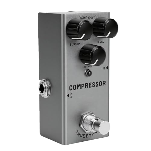Dilwe Guitar Compressor Pedal, Aluminum Alloy, 3 Knobs