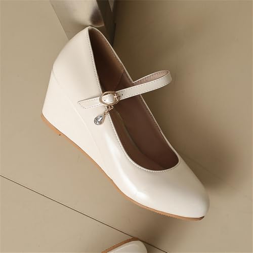 LYYSKY Spring and Autum Women Wedges High Heel Pumps Closed Toe Slip On Court Shoes Plus Size EU32-EU48/US2-US15 7