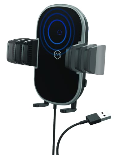 Mighty Mount Car Phone Mount Wireless Charger - Qi Car Charger | Auto Clamping Phone Car Charger - 2 In 1 - Dashboard And Airvent Mount | For Ios And Android #TOP3