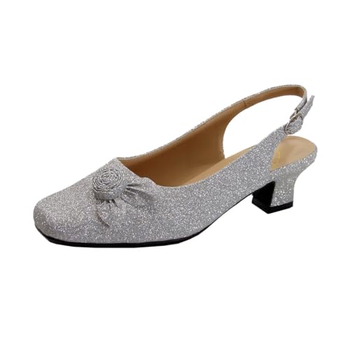 Floral Ashlyn Women's Wide Width Slingback Dress Pumps with Bow