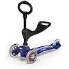 Micro Kickboard | Mini 3-in-1 Deluxe Toddler Scooter for Ages 15 | Ride-On with Removable Parent Push Bar | 3 Wheel Lean-to-Steer Design | Adjustable T Bar | Smooth Ride PU Wheels | Swiss Design