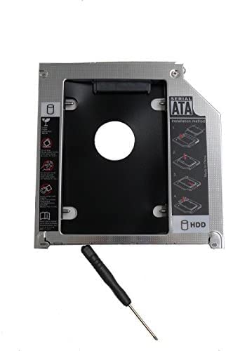 GCIYAEN Hard Drive SATA 2nd HDD Caddy Tray for Unibody 9.5mm Laptop CD/DVD-ROM Drive Slot (Replacement Only for SSD and HDD)