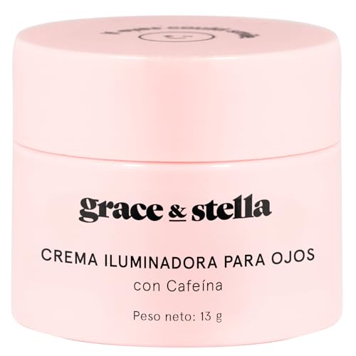 grace & stella Contorno de Ojos - Crema Ojos Antiojeras Mujer y Hombre - Crema Ojeras y Bolsas con Cafeína - Crema Antiarrugas e Iluminadora - Hecha en EE.UU., Vegana [13 g]