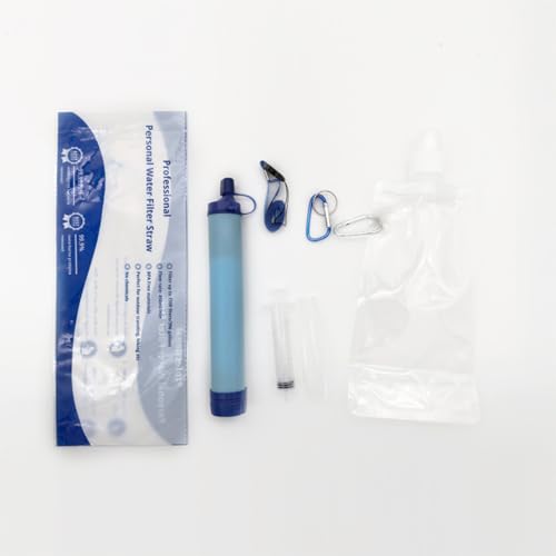 Lizbin Filtro de agua personal de paja, mini filtro de agua, filtro de agua de paja, preparación para emergencias, equipo de supervivencia de emergencia portátil, filtro de agua personal para