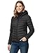 33,000ft Damen Leichte Steppjacke Packbare Übergangsjacke mit Kapuze für Frauen Gefüttert Warme Pufferjacke für Outdoor, Freizeit und Wandern Schwarz M