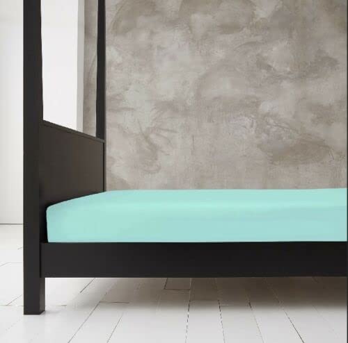 Extra Deep 40cm Fitted Sheets Easy Care Polycotton Cotton Rich Deep Fitted Bed Sheets (Aqua, Single) — image 1