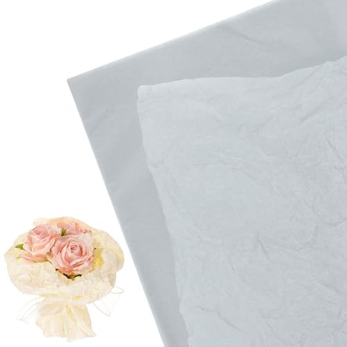 Papier de soie pour bouquets et emballage cadeau gris pour célébrations et anniversaires