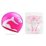 ycyuyk 1 pz silicone cuffia nuotata cuffia da bagno donne uomini adulti elastico cuffia da bagno rosa