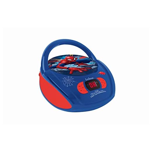 Lexibook Marvel Spider-Man Peter Parker CD-spelare, AUX-IN uttag, AC eller batteridriven, blå/röd, RCD108SP_10