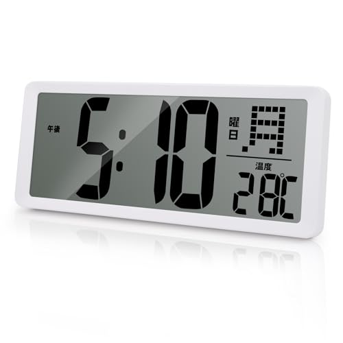 壁掛け置き兼用 時計 掛け時計 卓上時計 自動 自動時刻合わせ 12H/24H時間表示/正転·逆転タイマー/温度(℃/℉表示可能)/日付/曜日/2段階のバックライト/記憶機能