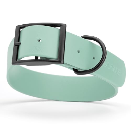 Image of Dogline Biothane Waterproof Dog Collar Strong Coated Nylon Webbing with Black Hardware Odor- Proof for Easy Care Easy to Clean High Performance Fits Small Medium or Large Dogs, Sage Green