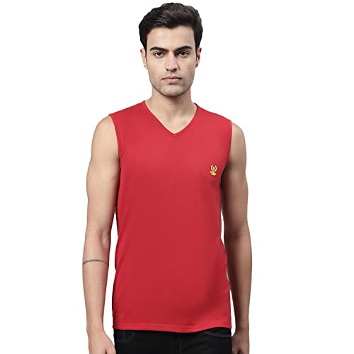 Image of Mack Jonney Regular Fit Cotton Solid Gym Vest for Men-V SL ANTHRA 01-P