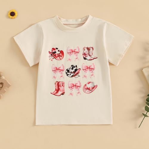Toddler Baby Girl Western Shirt Cowgirl T-Shirt Kids Graphic Short Sleeve Tee Tops Casual Summer Clothes2