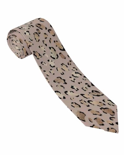 KWSAAHU Mens Silk Necktie Fashion Vintage Tie Suitable for Daily Life Work Birthdays Weddings and Parties Elegant Accessories for Men Father Husband Friends - Golden Leopard Print