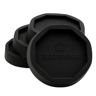 ELECTROHOGAR | Piedini Antivibrazione Lavatrice | 4 Ammortizzatori antivibranti e Anti-spostamento | Compatibile con Bosch, Balay, Siemens, AEG, Electrolux e così via | nero