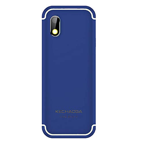 Image of KECHAODA K115 Slim Card Size Dual Sim Phone with External Memory Slot 3.66cm (1.44-inch) Display Only Mobile Phone & Charging Cable in Box - Blue