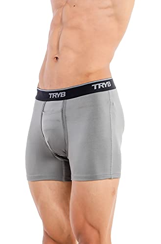 Image of TRYB Sports Underwear for Men | Stretchable Active Square Cut Trunks for Running & Gym Workout | Quick Dry, Breathable, Moisture Wicking & Anti Chafing | Sports Innerwear Boxers