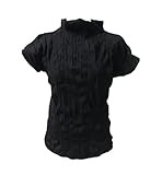 Long Sleeve T-Shirts Women Spring Chic Tie Dye Design Mesh Harajuku Vintage Ladies Tops Ulzzang Retro High Street Teens (Black,Common Size,Medium)