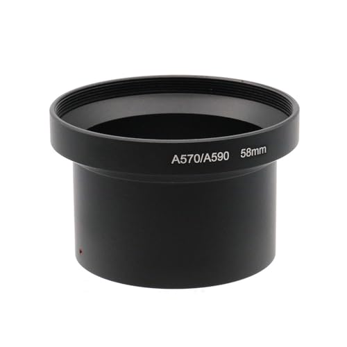 Adaptador de filtro de lente 58mm para Canon Powershot A570 A590, negro miniatura 1
