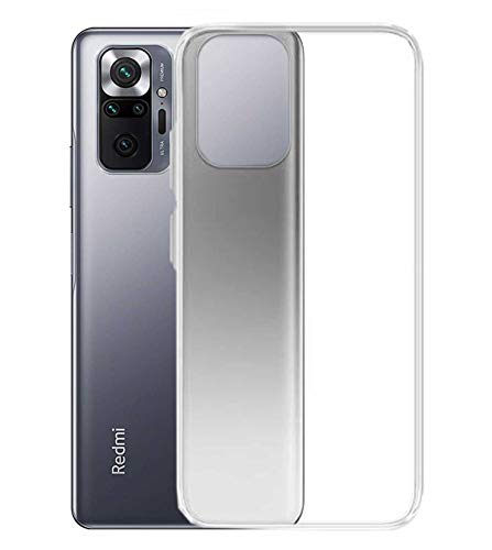 Image of Soft Flexible Silicone Back Cover (Xiaomi Redmi Note 10 Pro Max, Transparent Case + Screen Guard)