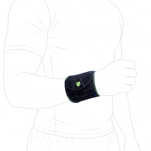 Bauerfeind Sports Wrist Strap - German Engineered Wrist Compression Support for Weightlifting, Crossfit, Tennis, Lifting - Adjustable Tightness Brace with 3D Airknit Fabric - 1 Per Box (Black, L/XL)