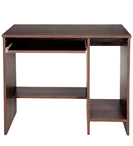 Image of MAMTA DECORATION Engineered Wood Writing Study Table with Shelves Storage for Home Computer Desk with Keyboard Shelf for Office and Home (Dark Matt Finish)