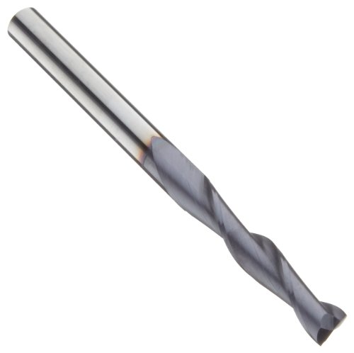 Image of Precision Twist E6302V Carbide Square Nose End Mill, Long Reach, TiAlN Multilayer Finish, Roughing Cut, 30 Deg Helix, 2 Flutes, 4 inch Overall Length, 5 /16 inch Cutting Diameter, 5 /16 inch Shank Diameter