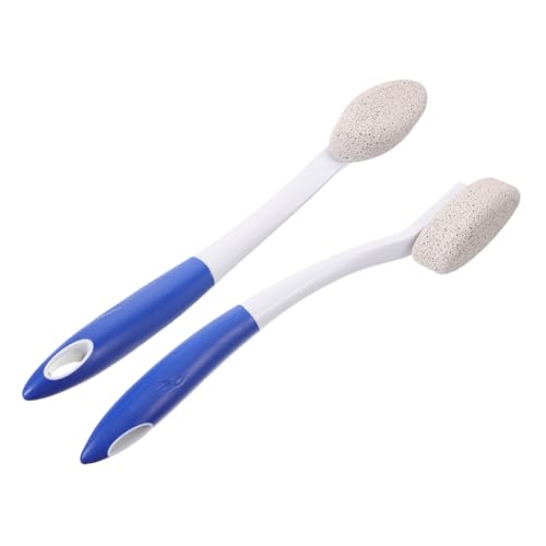 PLAFOPE 2pcs Foot File Tool Long Handle Volcanic Stone Foot Scrubber for Dead Skin Removal for Home