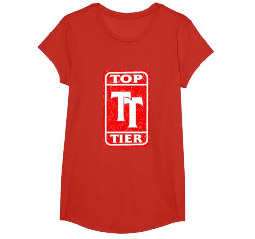 Red Top-Teir Red Graphic T-Shirt, Girls, Red, Small