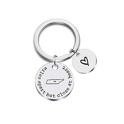 JJTZX Miles Apart but Close at Heart United States Keychain Moving Away Going Away Long Distance Relationship Gift (TN-Tennessee)
