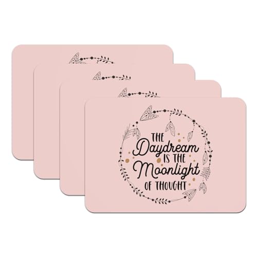 Sets de table de table en caoutchouc rose et pensées poétiques pour adoucir vos repas - 2