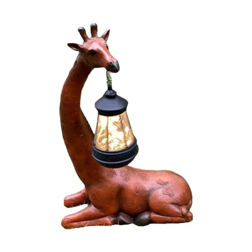 Décoration de jardin créative en résine : la girafe solaire haut de gamme