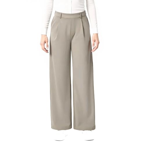 Pantalon en coton élégant jambes larges femme pour le travail et les réunions de bureau