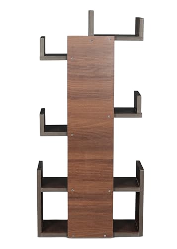 Image of Engineered Wood Bookshelf Multipurpose Home Decor Storage Rack Bookcase Showcase Organizer for Living Room Kitchen (Square 6 Shelf Bookrack) (Brown) DIY(Do-It-Yourself)