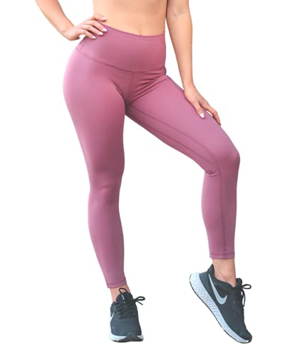 SunplusTrade Leggings for Women, Workout Leggings, Women's Leggings, 7/8 Length Leggings (Cranberry, Medium)