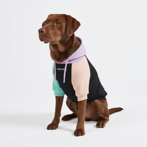 Spark Paws Hunde-Kapuzenpullover, Premium-Qualität, samtweich, überlegener Komfort und Passform, beruhigendes Fleece-Innenfutter, geeignet für alle Rassen, Mehrfarbig Cyber Punk, Größe 4XL